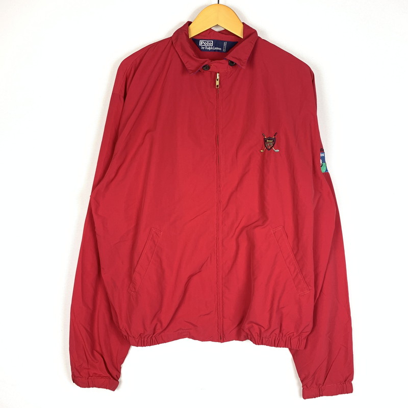 【現状渡し品】【メンズ】 POLO RALPH LAUREN ポロラルフローレン 90's BMW GOLF CUP NYLON SWING TOP 90年代 ゴルフカップ ナイロン スウィング トップ ライトアウター ジャケット 145-260610-ko-11-tei サイズ：不明 カラー：レッド 万代Net店