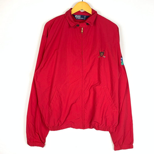 【現状渡し品】【メンズ】 POLO RALPH LAUREN ポロラルフローレン 90's BMW GOLF CUP NYLON SWING TOP 90年代 ゴルフカップ ナイロン スウィング トップ ライトアウター ジャケット 145-260610-ko-11-tei サイズ：不明 カラー：レッド 万代Net店