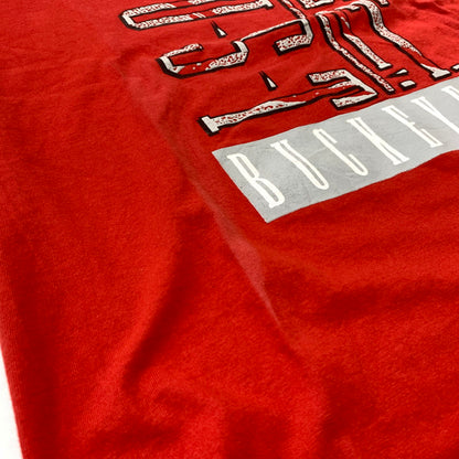 【現状渡し品】【メンズ】 NIKE ナイキ 90's OHIO STATE BUCKEYES S/S TEE 90年代 オハイオ ステイツ バックアイズ ショートスリーブ Tシャツ 半袖 トップス 148-260607-ko-08-tei サイズ：XL カラー：レッド 万代Net店