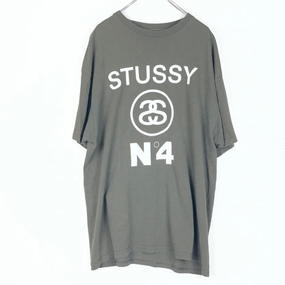 【中古品】【メンズ】 STUSSY ステューシー 00's NO.4 PRINT S/S TEE 2000年 ナンバー4 プリント Ｔシャツ 半袖 トップス 142-260618-sa-23-tei サイズ：XL カラー：カーキ 万代Net店