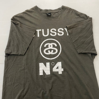 【中古品】【メンズ】 STUSSY ステューシー 00's NO.4 PRINT S/S TEE 2000年 ナンバー4 プリント Ｔシャツ 半袖 トップス 142-260618-sa-23-tei サイズ：XL カラー：カーキ 万代Net店