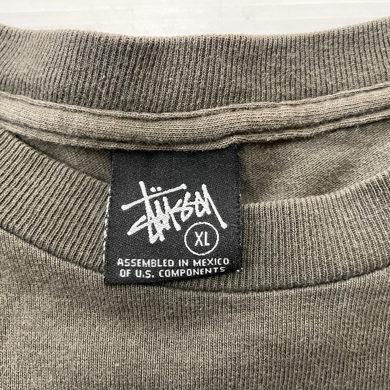 【中古品】【メンズ】 STUSSY ステューシー 00's NO.4 PRINT S/S TEE 2000年 ナンバー4 プリント Ｔシャツ 半袖 トップス 142-260618-sa-23-tei サイズ：XL カラー：カーキ 万代Net店