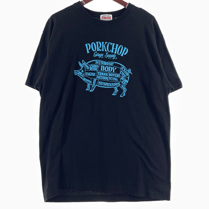【中古品】【メンズ】 PORKCHOP ポークチョップ S/S TEE ショート スリーブ Tシャツ 半袖 145-260807-sa-13-tei サイズ：XL カラー：ブラック 万代Net店