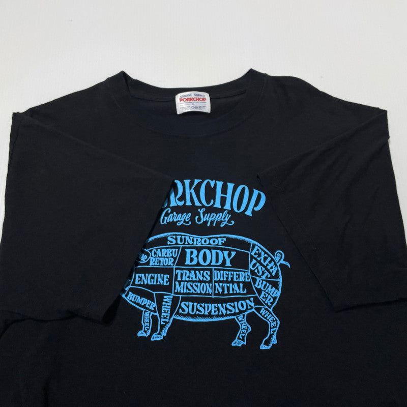 【中古品】【メンズ】 PORKCHOP ポークチョップ S/S TEE ショート スリーブ Tシャツ 半袖 145-260807-sa-13-tei サイズ：XL カラー：ブラック 万代Net店