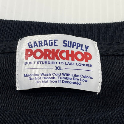 【中古品】【メンズ】 PORKCHOP ポークチョップ S/S TEE ショート スリーブ Tシャツ 半袖 145-260807-sa-13-tei サイズ：XL カラー：ブラック 万代Net店