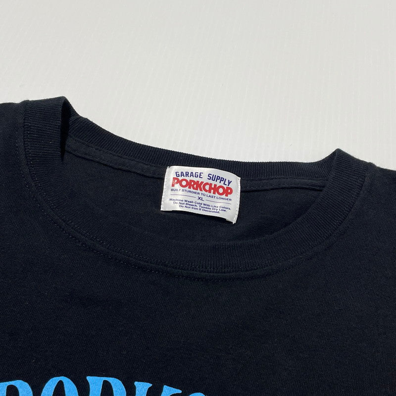 【中古品】【メンズ】 PORKCHOP ポークチョップ S/S TEE ショート スリーブ Tシャツ 半袖 145-260807-sa-13-tei サイズ：XL カラー：ブラック 万代Net店