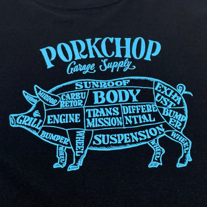 【中古品】【メンズ】 PORKCHOP ポークチョップ S/S TEE ショート スリーブ Tシャツ 半袖 145-260807-sa-13-tei サイズ：XL カラー：ブラック 万代Net店