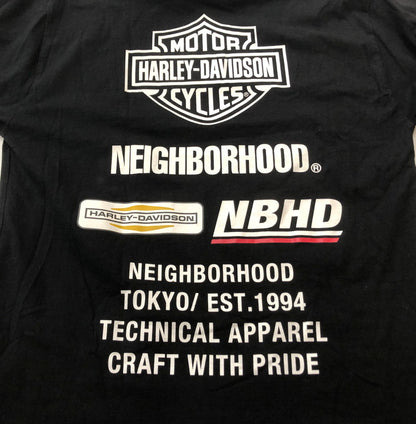 【中古品】【メンズ】 NEIGHBORHOOD ネイバーフッド × HARLEY DAVIDSON ハーレー ダビッドソン 別注コラボ 22AW NEIGHBORHOOD H-D . CREWNECK 222PC05N-CS01 クルーネック トップス 長袖 142-260609-sa-13-tei サイズ：XL カラー：ブラック 万代Net店