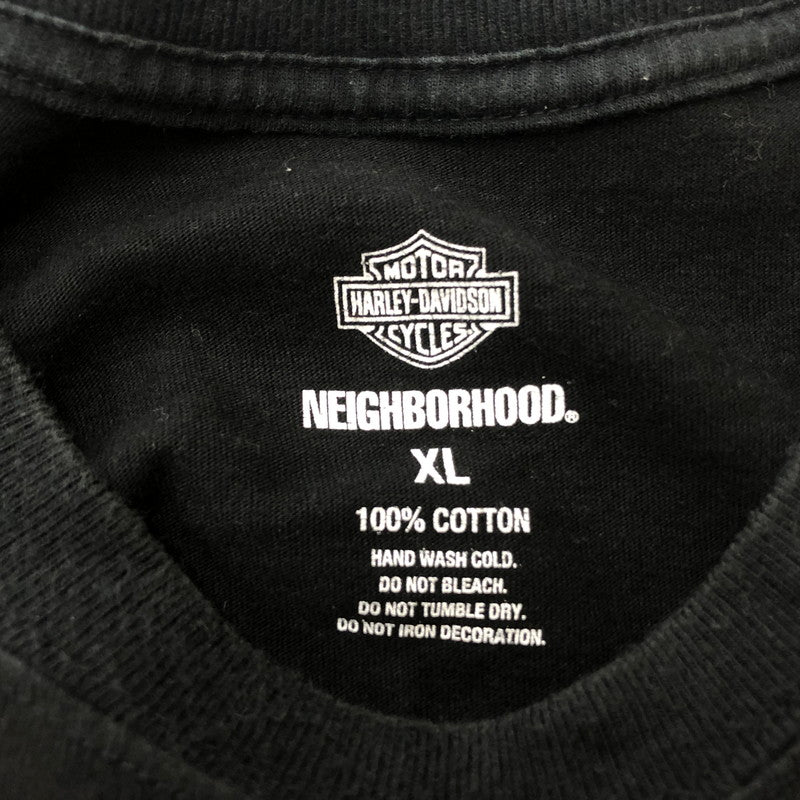 【中古品】【メンズ】 NEIGHBORHOOD ネイバーフッド × HARLEY DAVIDSON ハーレー ダビッドソン 別注コラボ 22AW NEIGHBORHOOD H-D . CREWNECK 222PC05N-CS01 クルーネック トップス 長袖 142-260609-sa-13-tei サイズ：XL カラー：ブラック 万代Net店