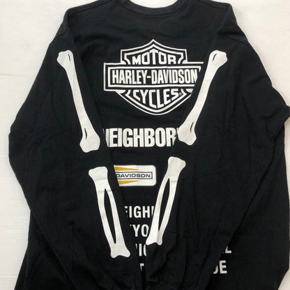 【中古品】【メンズ】 NEIGHBORHOOD ネイバーフッド × HARLEY DAVIDSON ハーレー ダビッドソン 別注コラボ 22AW NEIGHBORHOOD H-D . CREWNECK 222PC05N-CS01 クルーネック トップス 長袖 142-260609-sa-13-tei サイズ：XL カラー：ブラック 万代Net店
