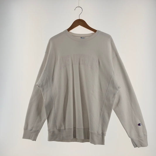【中古品】【メンズ】 RHC Ron Herman ロンハーマン × CHAMPION チャンピオン 別注コラボ REVERSE WEAVE LOS ANGELES SWEAT C8-Y009 リバースウィーブ ロサンゼルス スウェット 長袖 トレーナー 141-260609-sa-05-tei サイズ：M カラー：ホワイト 万代Net店