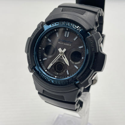 【中古品】【メンズ】 G-SHOCK ジーショック AWG-M100A-1AER ウォッチ 腕時計 ラバーバンド 電波ソーラー M100シリーズ 196-260826-ko-07-teih カラー：ブラック/ブルー 万代Net店