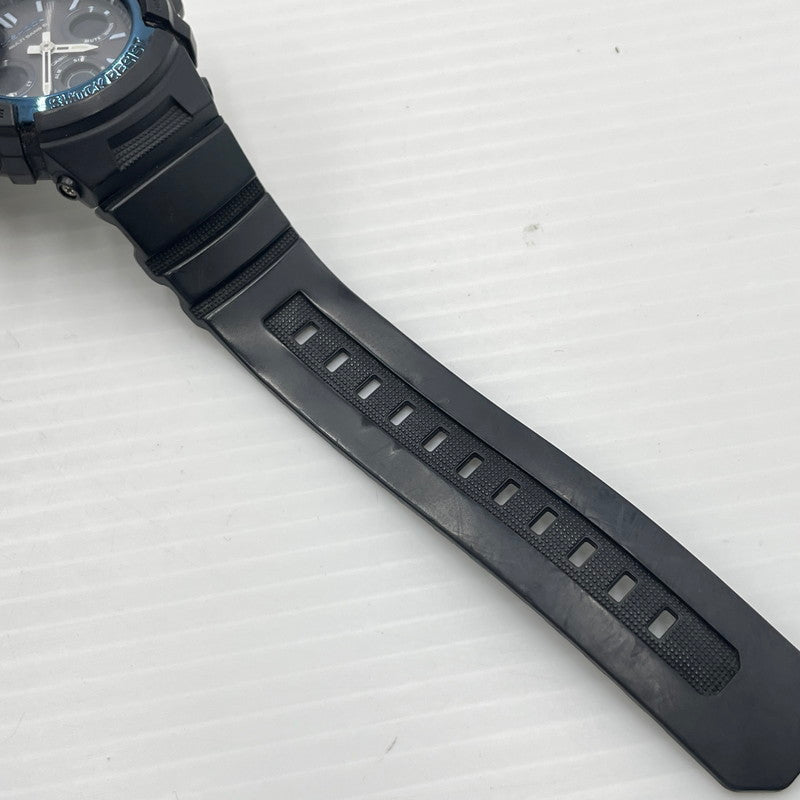 【中古品】【メンズ】 G-SHOCK ジーショック AWG-M100A-1AER ウォッチ 腕時計 ラバーバンド 電波ソーラー M100シリーズ 196-260826-ko-07-teih カラー：ブラック/ブルー 万代Net店