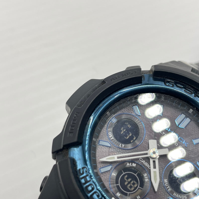 【中古品】【メンズ】 G-SHOCK ジーショック AWG-M100A-1AER ウォッチ 腕時計 ラバーバンド 電波ソーラー M100シリーズ 196-260826-ko-07-teih カラー：ブラック/ブルー 万代Net店
