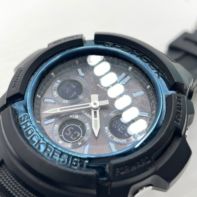 【中古品】【メンズ】 G-SHOCK ジーショック AWG-M100A-1AER ウォッチ 腕時計 ラバーバンド 電波ソーラー M100シリーズ 196-260826-ko-07-teih カラー：ブラック/ブルー 万代Net店