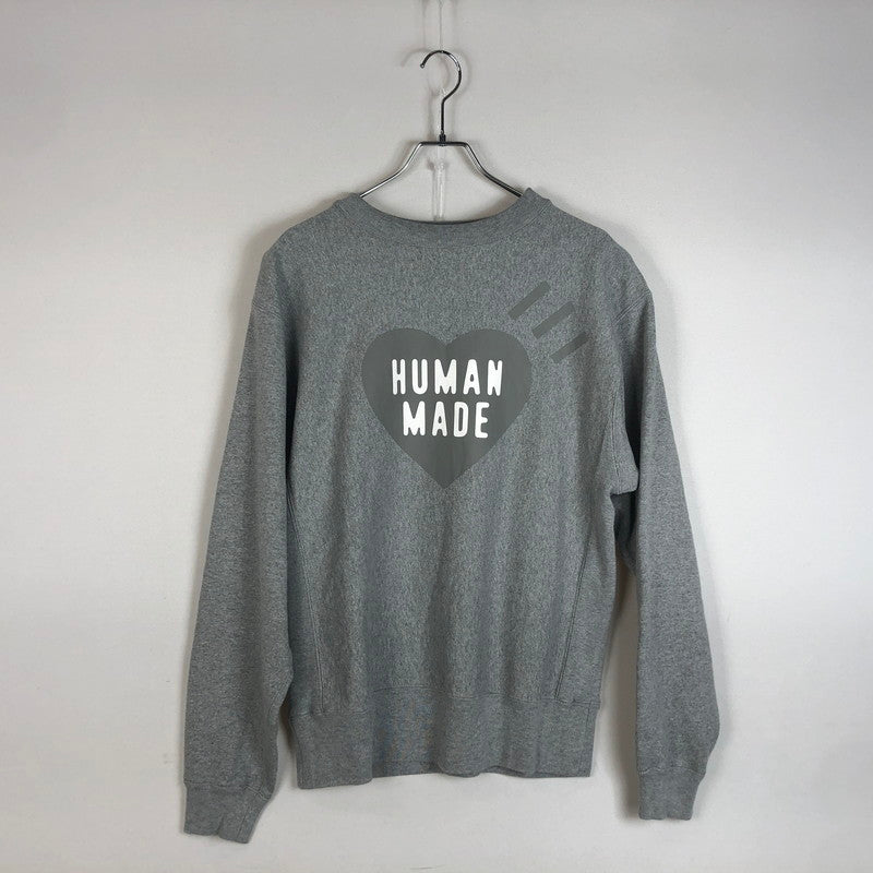 【中古品】【メンズ】 HUMAN MADE ヒューマンメイド HEART LOGO SWEAT HM30CS072 ハートロゴ スウェット トップス トレーナー 142-260609-sa-11-tei サイズ：S カラー：グレー 万代Net店
