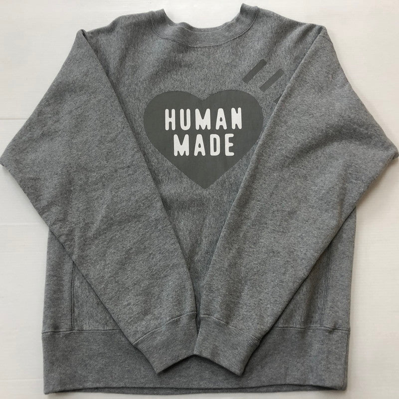 【中古品】【メンズ】 HUMAN MADE ヒューマンメイド HEART LOGO SWEAT HM30CS072 ハートロゴ スウェット トップス トレーナー 142-260609-sa-11-tei サイズ：S カラー：グレー 万代Net店