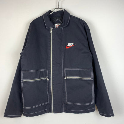 【中古品】【メンズ】 SUPREME シュプリーム × NIKE ナイキ 別注 コラボ 18AW DOUBLE ZIP WORK JACKET ダブルジップ ワーク ジャケット アウター 149-260611-yo-01-tei サイズ：M カラー：ブラック 万代Net店