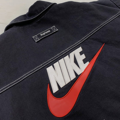 【中古品】【メンズ】 SUPREME シュプリーム × NIKE ナイキ 別注 コラボ 18AW DOUBLE ZIP WORK JACKET ダブルジップ ワーク ジャケット アウター 149-260611-yo-01-tei サイズ：M カラー：ブラック 万代Net店
