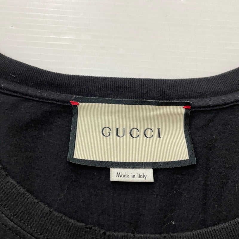 【中古品】【メンズ】 GUCCI グッチ LOGO WASHED OVERSIZE TEE 440103 ロゴ ウォッシュド オーバーサイズ Tシャツ 半袖 トップス 141-260612-yo-10-tei サイズ：S カラー：ブラック 万代Net店