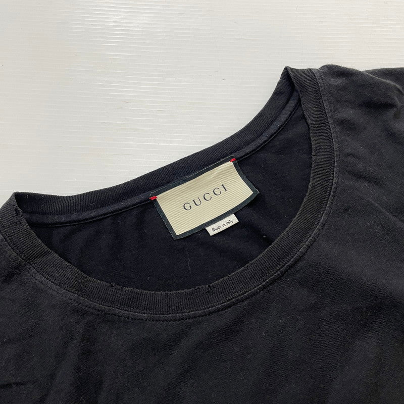 【中古品】【メンズ】 GUCCI グッチ LOGO WASHED OVERSIZE TEE 440103 ロゴ ウォッシュド オーバーサイズ Tシャツ 半袖 トップス 141-260612-yo-10-tei サイズ：S カラー：ブラック 万代Net店