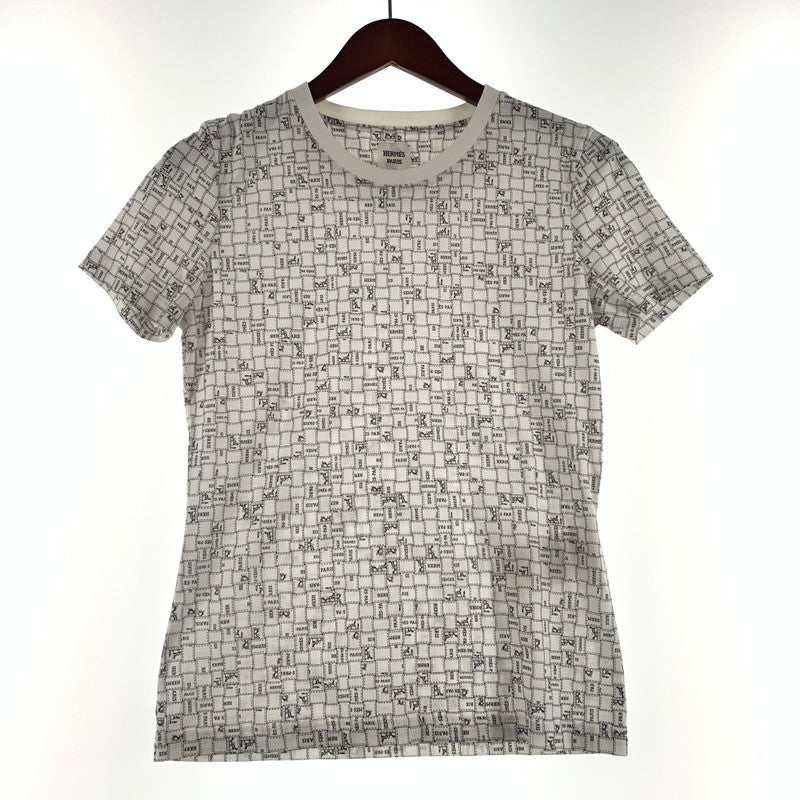 【中古品】【レディース】 HERMES エルメス BOLDUC AU CARRE COTTON TEE H5E4645DK ボルデュック コットン Tシャツ 半袖 トップス 141-260611-yo-10-tei サイズ：34 カラー：ホワイト 万代Net店