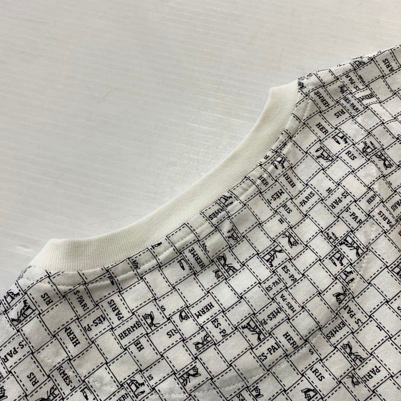 【中古品】【レディース】 HERMES エルメス BOLDUC AU CARRE COTTON TEE H5E4645DK ボルデュック コットン Tシャツ 半袖 トップス 141-260611-yo-10-tei サイズ：34 カラー：ホワイト 万代Net店