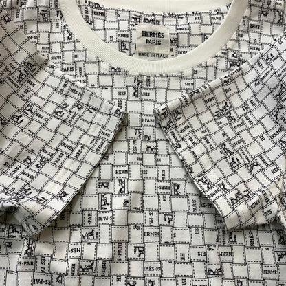 【中古品】【レディース】 HERMES エルメス BOLDUC AU CARRE COTTON TEE H5E4645DK ボルデュック コットン Tシャツ 半袖 トップス 141-260611-yo-10-tei サイズ：34 カラー：ホワイト 万代Net店