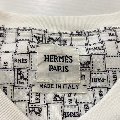 【中古品】【レディース】 HERMES エルメス BOLDUC AU CARRE COTTON TEE H5E4645DK ボルデュック コットン Tシャツ 半袖 トップス 141-260611-yo-10-tei サイズ：34 カラー：ホワイト 万代Net店