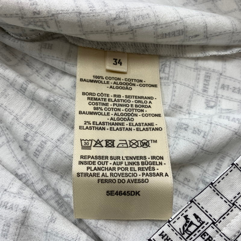 【中古品】【レディース】 HERMES エルメス BOLDUC AU CARRE COTTON TEE H5E4645DK ボルデュック コットン Tシャツ 半袖 トップス 141-260611-yo-10-tei サイズ：34 カラー：ホワイト 万代Net店