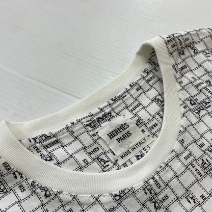 【中古品】【レディース】 HERMES エルメス BOLDUC AU CARRE COTTON TEE H5E4645DK ボルデュック コットン Tシャツ 半袖 トップス 141-260611-yo-10-tei サイズ：34 カラー：ホワイト 万代Net店
