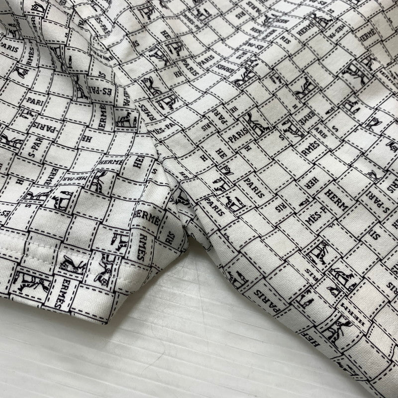 【中古品】【レディース】 HERMES エルメス BOLDUC AU CARRE COTTON TEE H5E4645DK ボルデュック コットン Tシャツ 半袖 トップス 141-260611-yo-10-tei サイズ：34 カラー：ホワイト 万代Net店