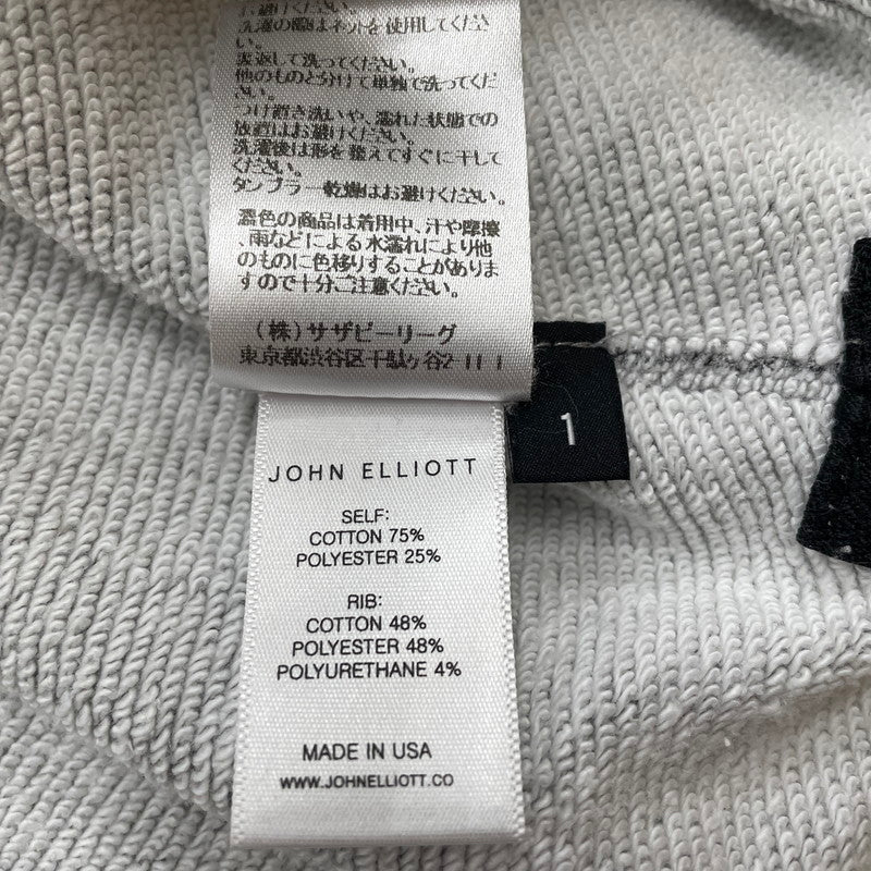 【中古品】【メンズ】 JOHN ELLIOTT ジョンエリオット SIDE ZIP PULLOVER PARKA 2620900111 サイドジップ プルオーバー パーカー 長袖 フーディ 141-260612-yo-07-tei サイズ：1 カラー：グレー 万代Net店
