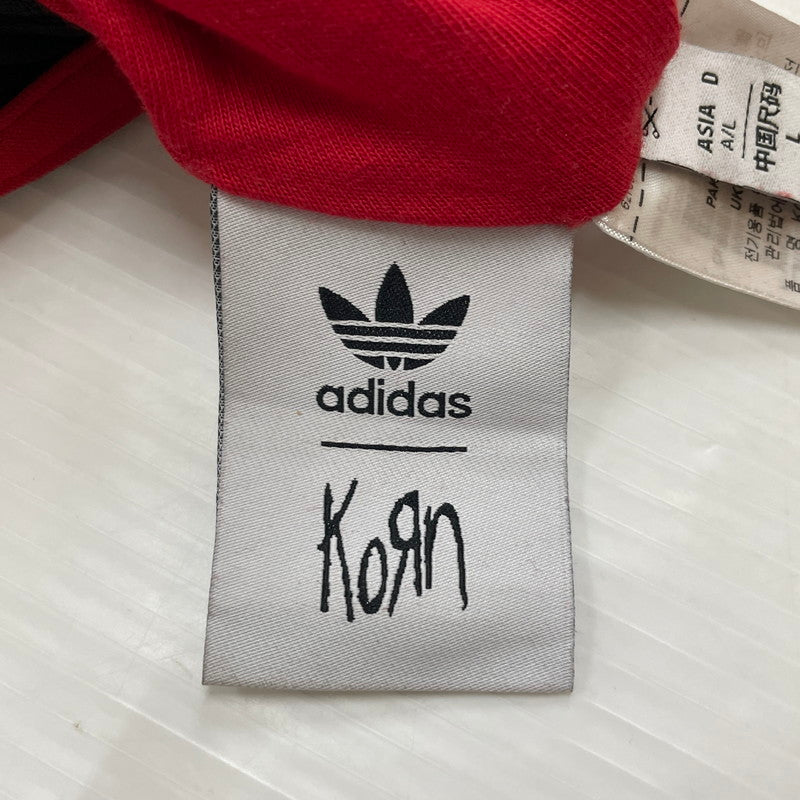 【中古品】【メンズ】 ADIDAS アディダス × KORN コーン 別注 コラボ REVERSIBLE TRACK PANT JG1340 リバーシブル トラックパンツ ボトムス 159-260616-yo-09-tei サイズ：L カラー：ブラックレッド 万代Net店