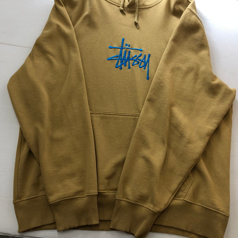【中古品】【メンズ】 STUSSY ステューシ FRONT LOGO PULLOVER PARKA 118425 フード ロゴ プリント プルーオーバー パーカー トップス パーカー 142-260609-sa-14-tei サイズ：L カラー：マスタード 万代Net店
