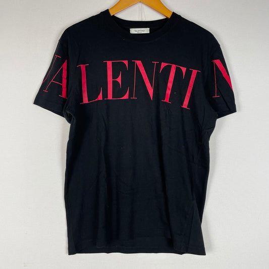 【中古品】【メンズ】 VALENTINO ヴァレンチノ VLTN LOGO S/S TEE SV3MG0385FN ロゴ ショートスリーブ Tシャツ 半袖 トップス 141-260616-yo-02-tei サイズ：S カラー：ブラック 万代Net店