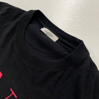 【中古品】【メンズ】 VALENTINO ヴァレンチノ VLTN LOGO S/S TEE SV3MG0385FN ロゴ ショートスリーブ Tシャツ 半袖 トップス 141-260616-yo-02-tei サイズ：S カラー：ブラック 万代Net店
