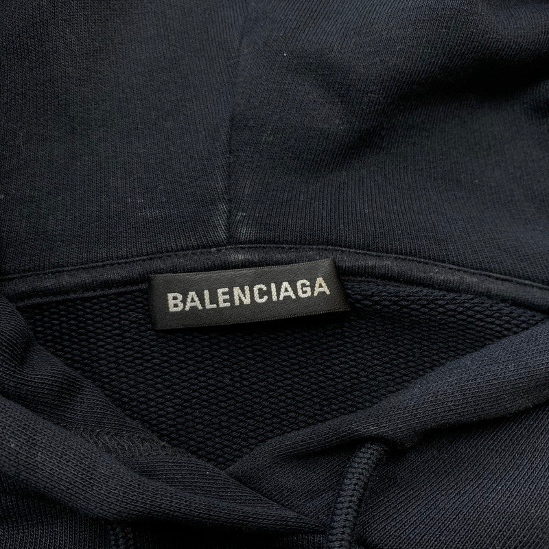 【中古品】【メンズ】 BALENCIAGA バレンシアガ 19SS RAINBOW BB LOGO HOODIE 570811 TEV50 レインボー BBロゴ フーディ 長袖 トップス プルオーバーパーカー 141-260611-yo-05-tei サイズ：XXS カラー：ブラック 万代Net店