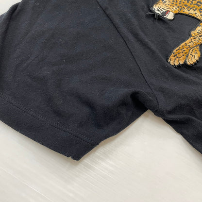 【中古品】【メンズ】 GUCCI グッチ 18SS LEOPARD VINTAGE LOGO PRINT EMBROIDERY TEE 493117-X9X96 レオパード ヴィンテージロゴ プリント エンブロイダリー Tシャツ 半袖 141-260612-yo-09-tei サイズ：XS カラー：ブラック 万代Net店