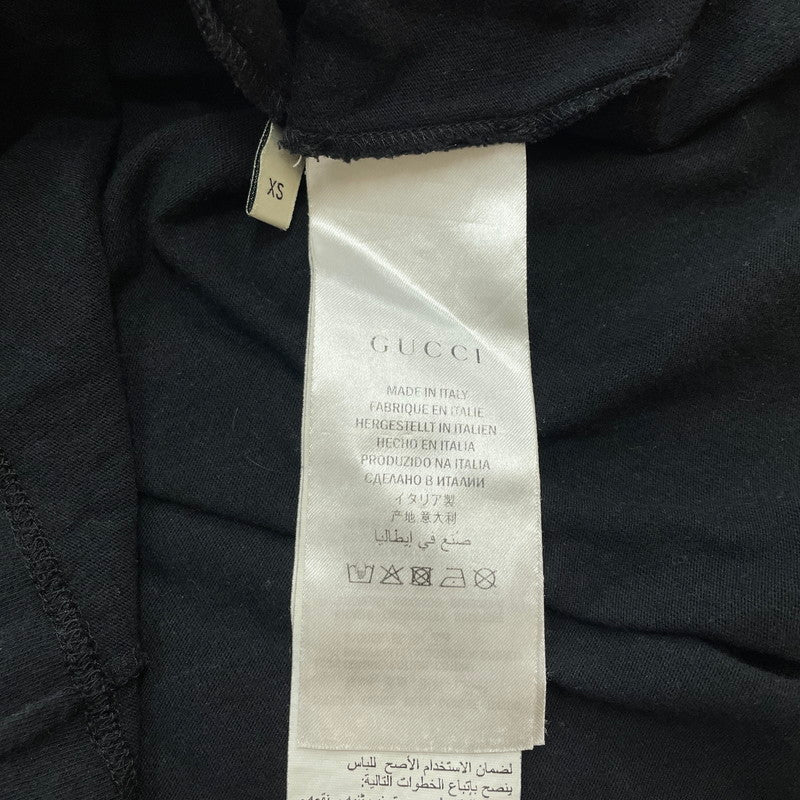 【中古品】【メンズ】 GUCCI グッチ 18SS LEOPARD VINTAGE LOGO PRINT EMBROIDERY TEE 493117-X9X96 レオパード ヴィンテージロゴ プリント エンブロイダリー Tシャツ 半袖 141-260612-yo-09-tei サイズ：XS カラー：ブラック 万代Net店