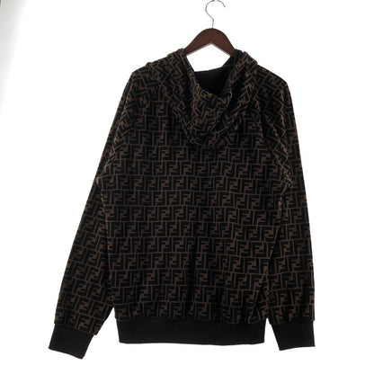 【中古品】【メンズ】 FENDI フェンディ FF LOGO HOODIE FY0945 A6ZT FFロゴ フーディ トップス プルオーバーパーカー ズッカ柄 141-260610-sa-09-tei サイズ：M カラー：ブラウン 万代Net店
