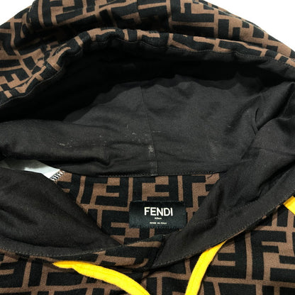 【中古品】【メンズ】 FENDI フェンディ FF LOGO HOODIE FY0945 A6ZT FFロゴ フーディ トップス プルオーバーパーカー ズッカ柄 141-260610-sa-09-tei サイズ：M カラー：ブラウン 万代Net店
