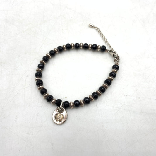 【中古品】【メンズ】 WildWood ワイルドウッド BEADS BRACELET ビーズ ブレスレット アクセサリー アンクレット 191-260613-ko-01-tei カラー：ブラック/シルバー 万代Net店