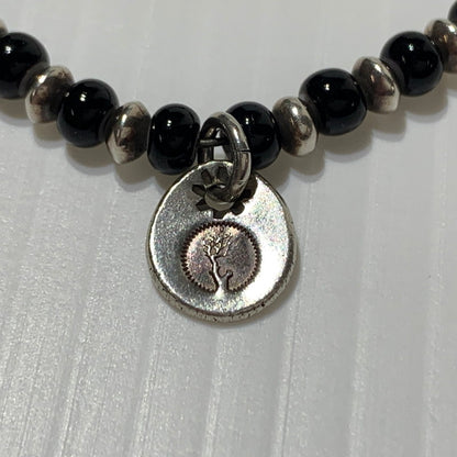 【中古品】【メンズ】 WildWood ワイルドウッド BEADS BRACELET ビーズ ブレスレット アクセサリー アンクレット 191-260613-ko-06-tei カラー：ブラック/シルバー 万代Net店