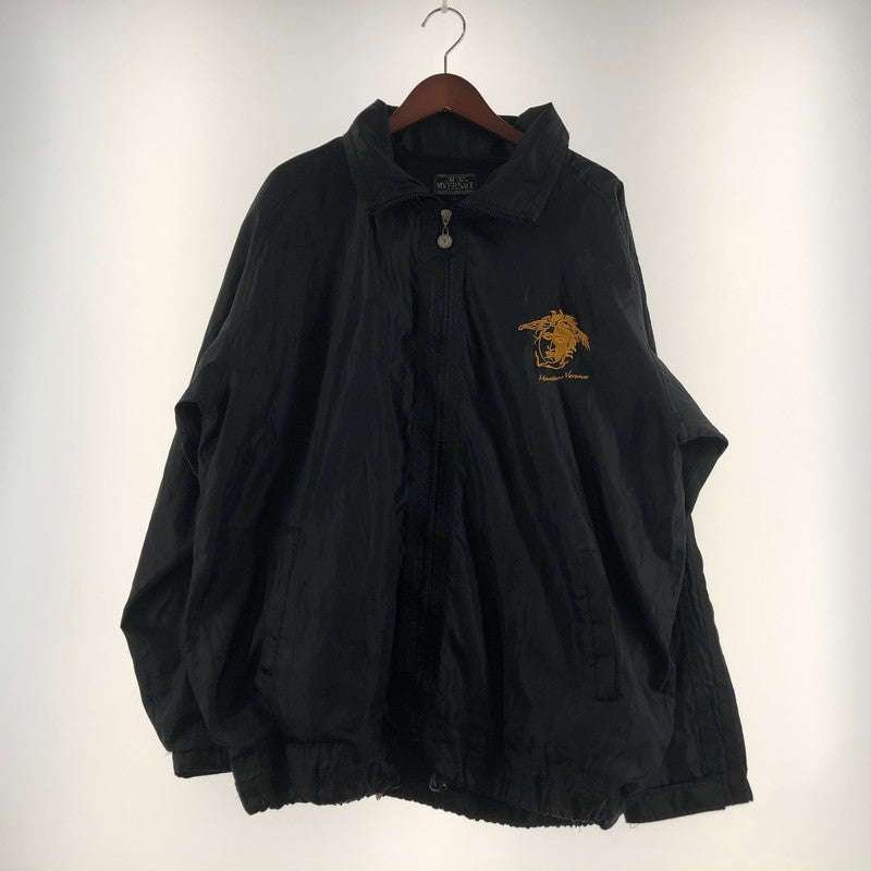 【中古品】【メンズ】 M.VERSAGE エム・ヴェルサーチェ 90's LOGO ZIP UP JACKET 90年代 ロゴ ジップ アップ ジャケット ライトアウター 141-260610-sa-08-tei サイズ：L カラー：ブラック 万代Net店