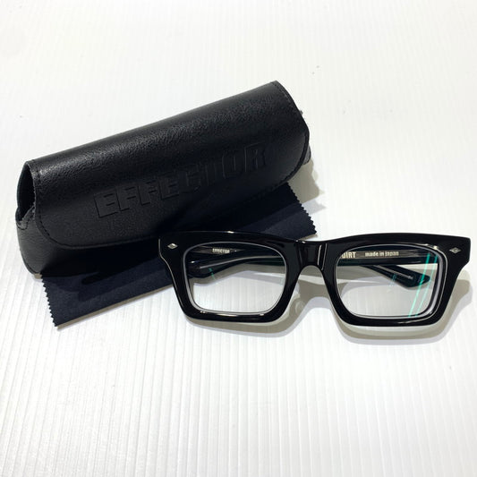 【中古品】【メンズ】 EFFECTOR エフェクター × DIET BUTCHER ダイエット ブッチャー 別注 コラボ SLIM SKIN DIRT スリムスキン ダート アイウェア 眼鏡 サングラス ※度入り 203-260613-ko-07-tei サイズ：52□25-145 カラー：ブラック 万代Net店