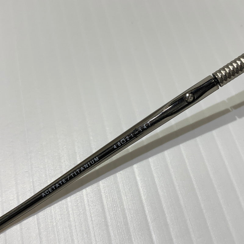 【中古品】【メンズ】 THE WHITE SCREEN ホワイトスクリーン ACETATE TITANIUM アセテート チタニウム アイウェア 眼鏡 サングラス ※度入り 203-260613-ko-08-tei サイズ：48□21-147 カラー：クリアグレー系 万代Net店