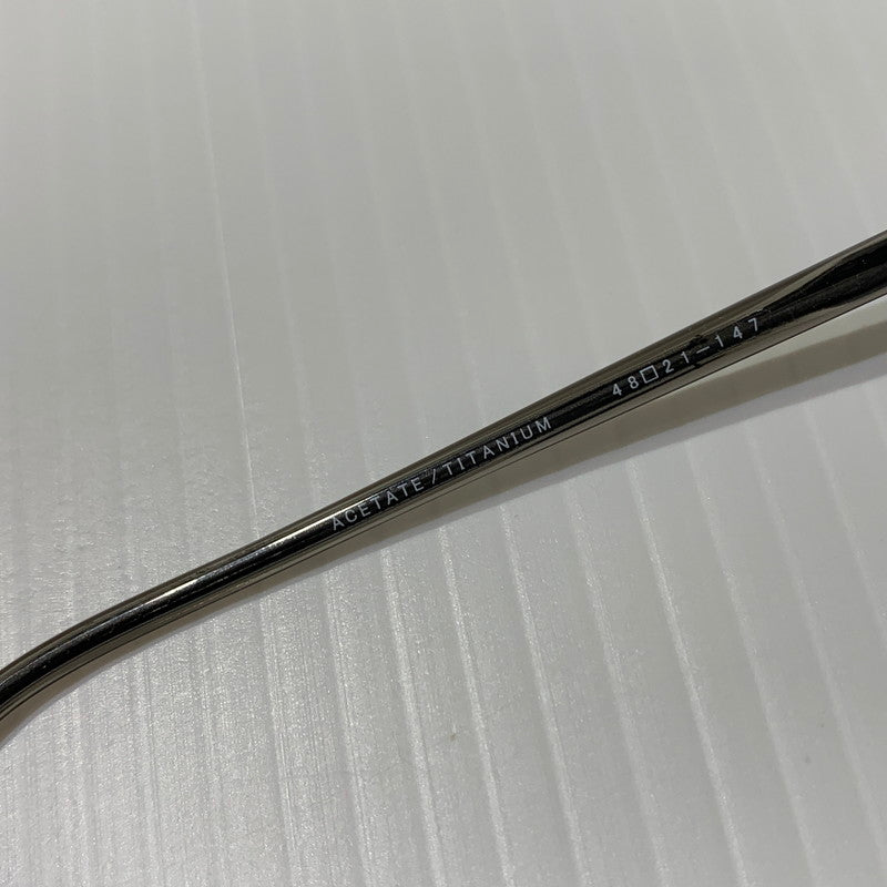 【中古品】【メンズ】 THE WHITE SCREEN ホワイトスクリーン ACETATE TITANIUM アセテート チタニウム アイウェア 眼鏡 サングラス ※度入り 203-260613-ko-08-tei サイズ：48□21-147 カラー：クリアグレー系 万代Net店