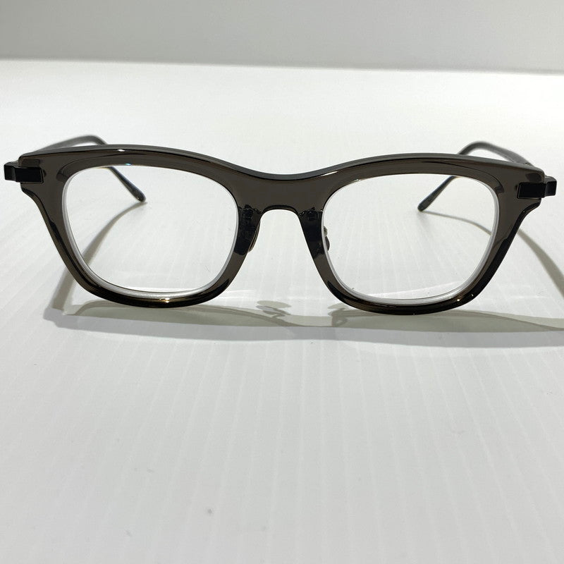 【中古品】【メンズ】 THE WHITE SCREEN ホワイトスクリーン ACETATE TITANIUM アセテート チタニウム アイウェア 眼鏡 サングラス ※度入り 203-260613-ko-08-tei サイズ：48□21-147 カラー：クリアグレー系 万代Net店
