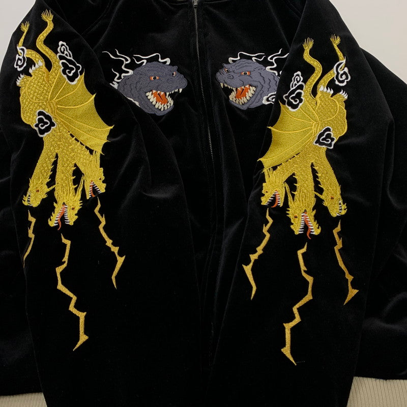 【中古品】【メンズ】 HOMEGAME ホームゲーム GOZZILA REVERSIBLE SOUVENIR JACKET ゴジラ リバーシブル スーベニアジャケット アウター 145-260611-yo-04-tei サイズ：L カラー：ブラック/ブルー 万代Net店
